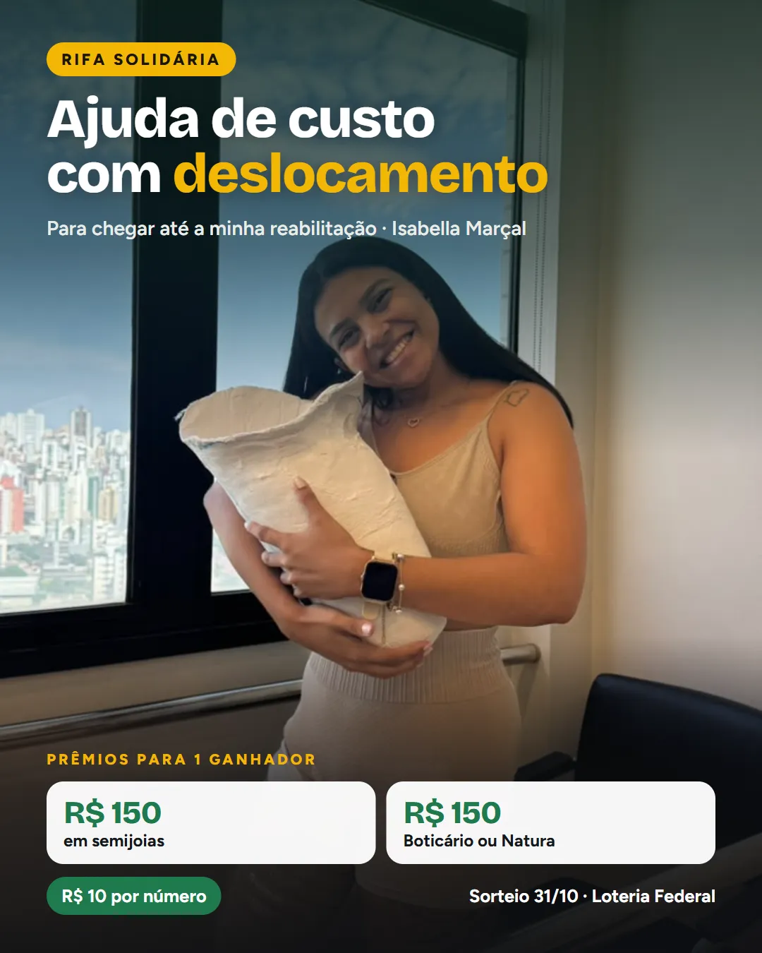 R$ 150 em semijoias + R$ 150 em produtos Boticário ou Natura